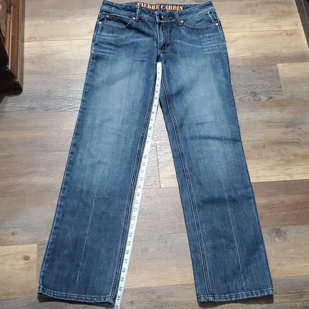 Pierre Cardin light distressed medium wash straight leg jeans